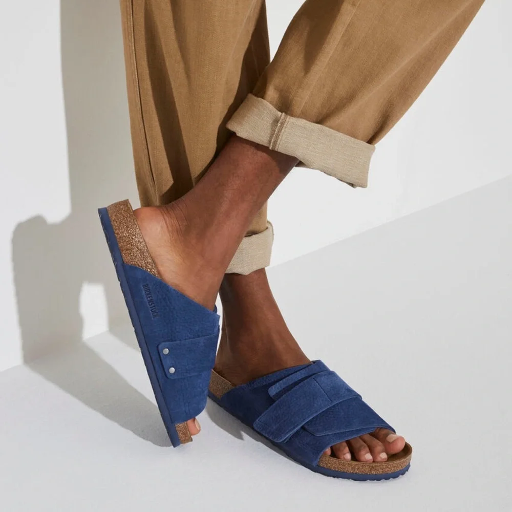 BIRKENSTOCK men’s kyoto nuback leather desert buck indigo blue